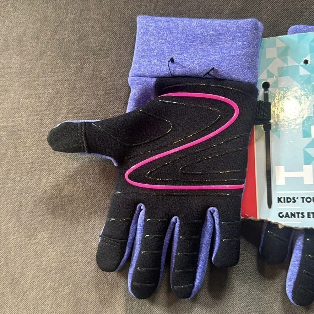 HEAD Girls Purple Touchscreen Ultrafit Stretch Fleece Gloves Size M 6-10 NEW